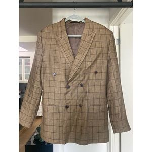 Italian Murano Lenore Brown Wool Linen Suit